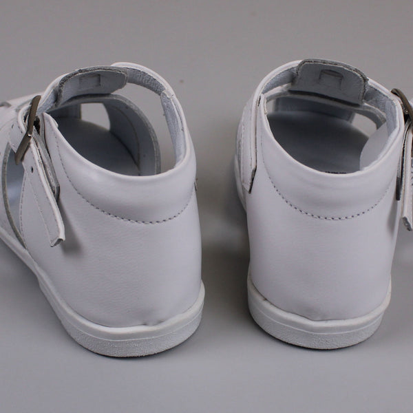 baby boys hard sole leather white sandals