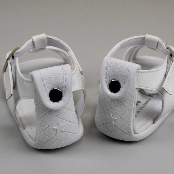 pex white hard sole patent leather sandals