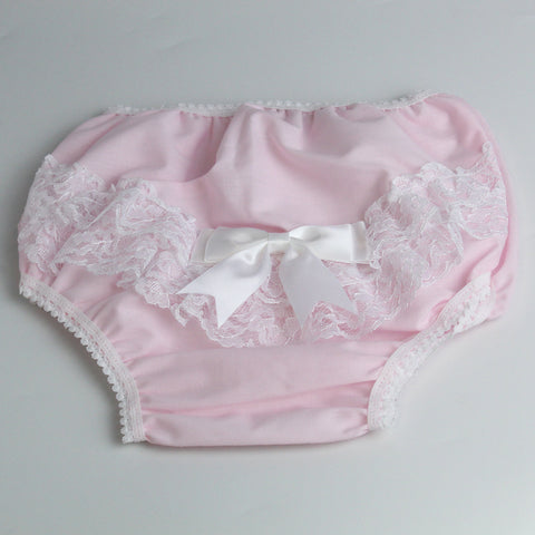 BABY GIRLS FRILLY KNICKERS COTTON SPANISH CHRISTENING LACE BOW