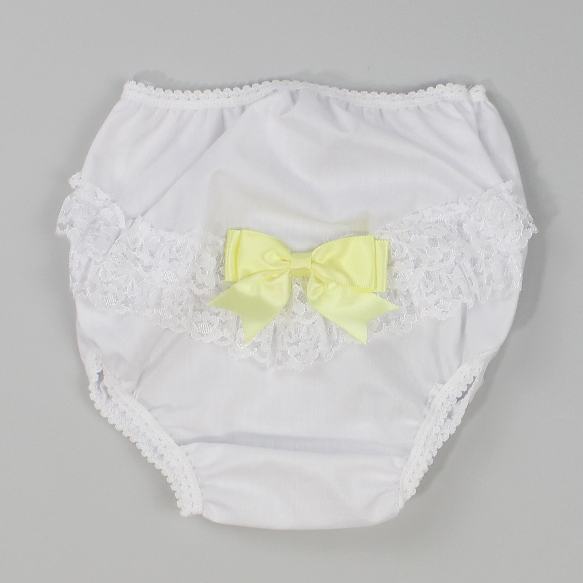 Frilly Knickers / jam pants / nappy covers with Lemon Yellow Bow – Lullaby  Lane Baby Shop