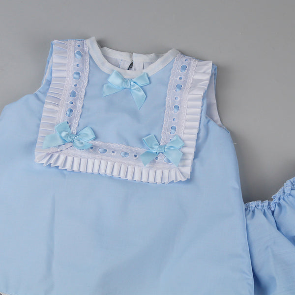 baby girls blue dress with bloomers