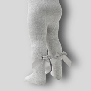 baby girls grey bow tights