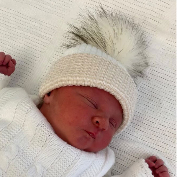 baby newborn beige hat