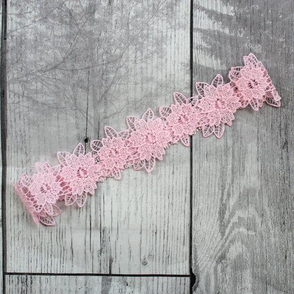 Pink lace headband baby girls