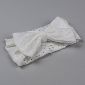 Baby headband with Large Bow  - White