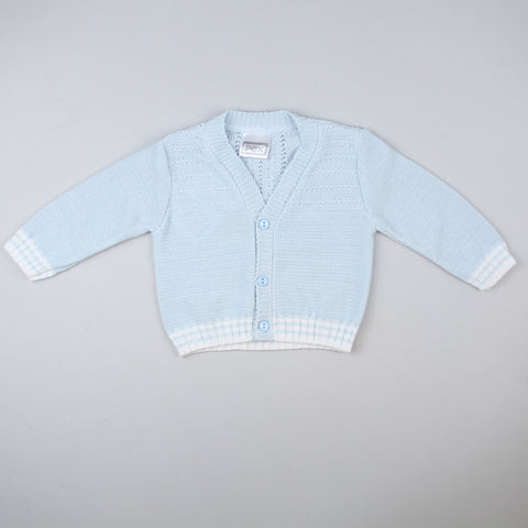 pex henry baby boy knitted cardigan top blue