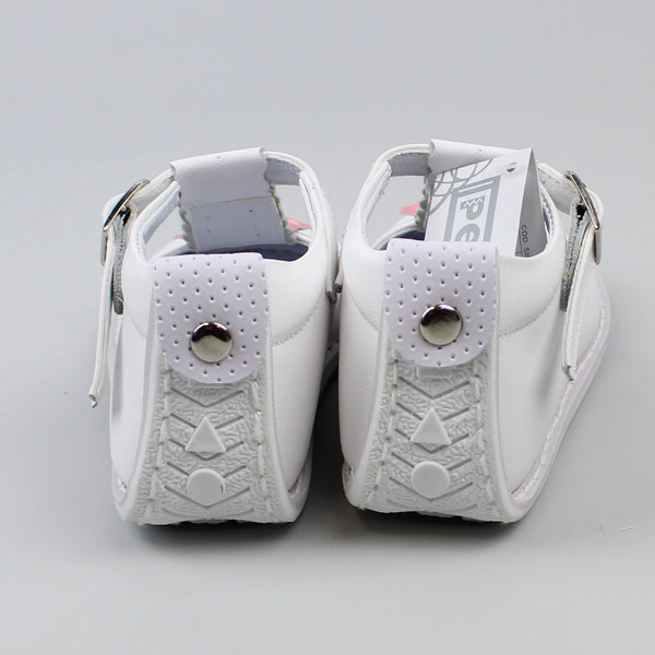 baby girls white and pink leather bow shoes