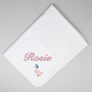 Personalised Baby Blanket -White with duck