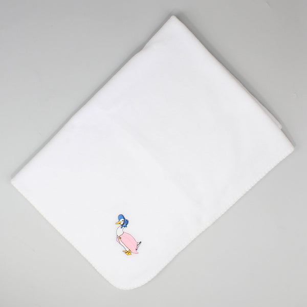 jemima puddle duck baby blanket fleece white