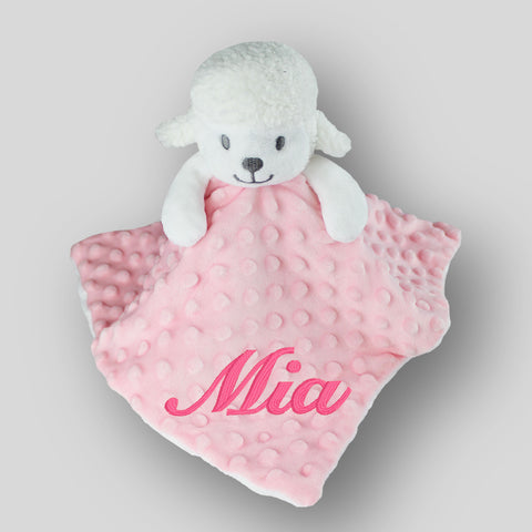 baby comforter custom lamb pink