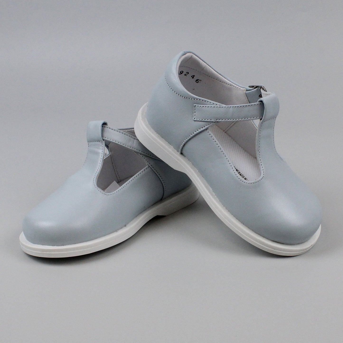 Baby Boys Blue Leather T Bar Shoe