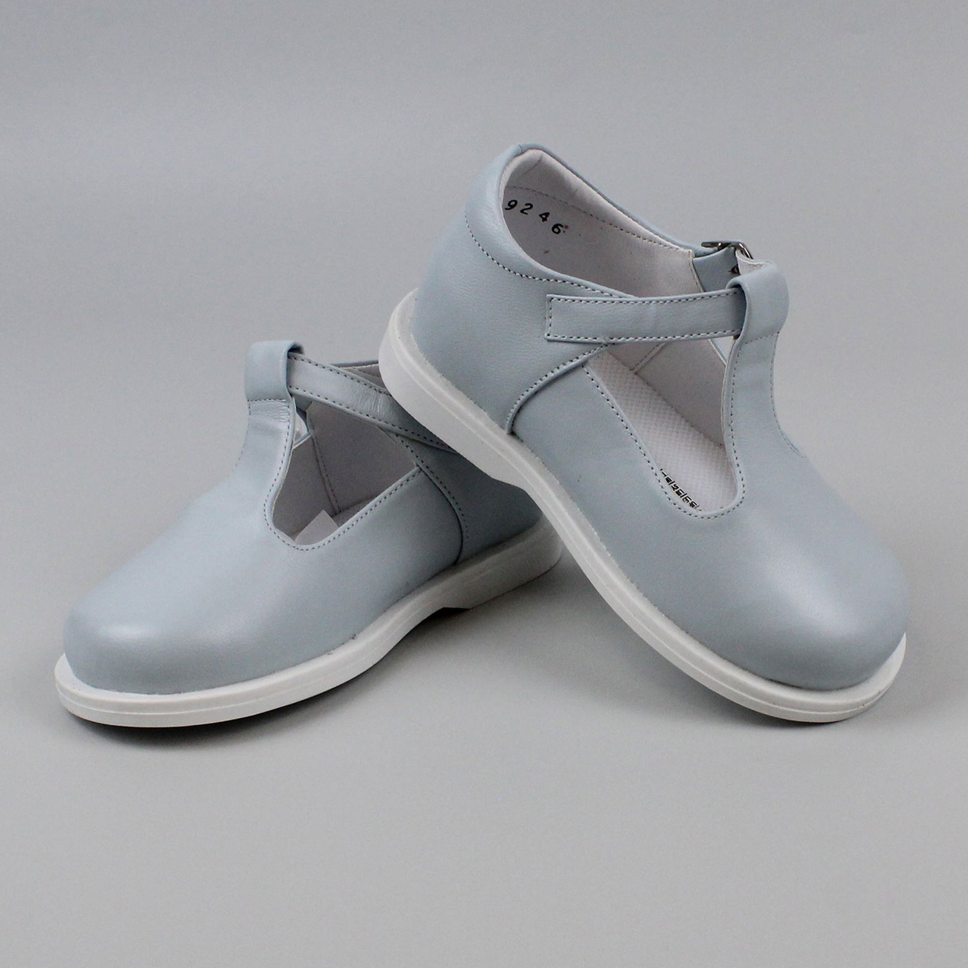 Baby Boys Blue Leather T Bar Shoe