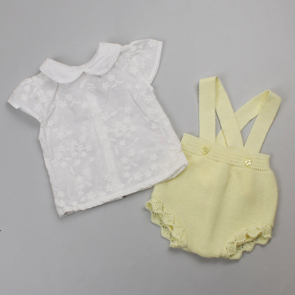 baby girls lemon outfit romper with shirt