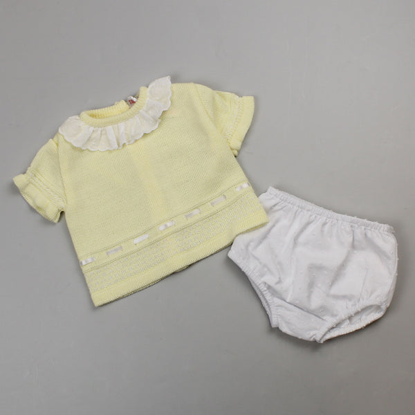 baby girls lemon two piece outfit with knickers