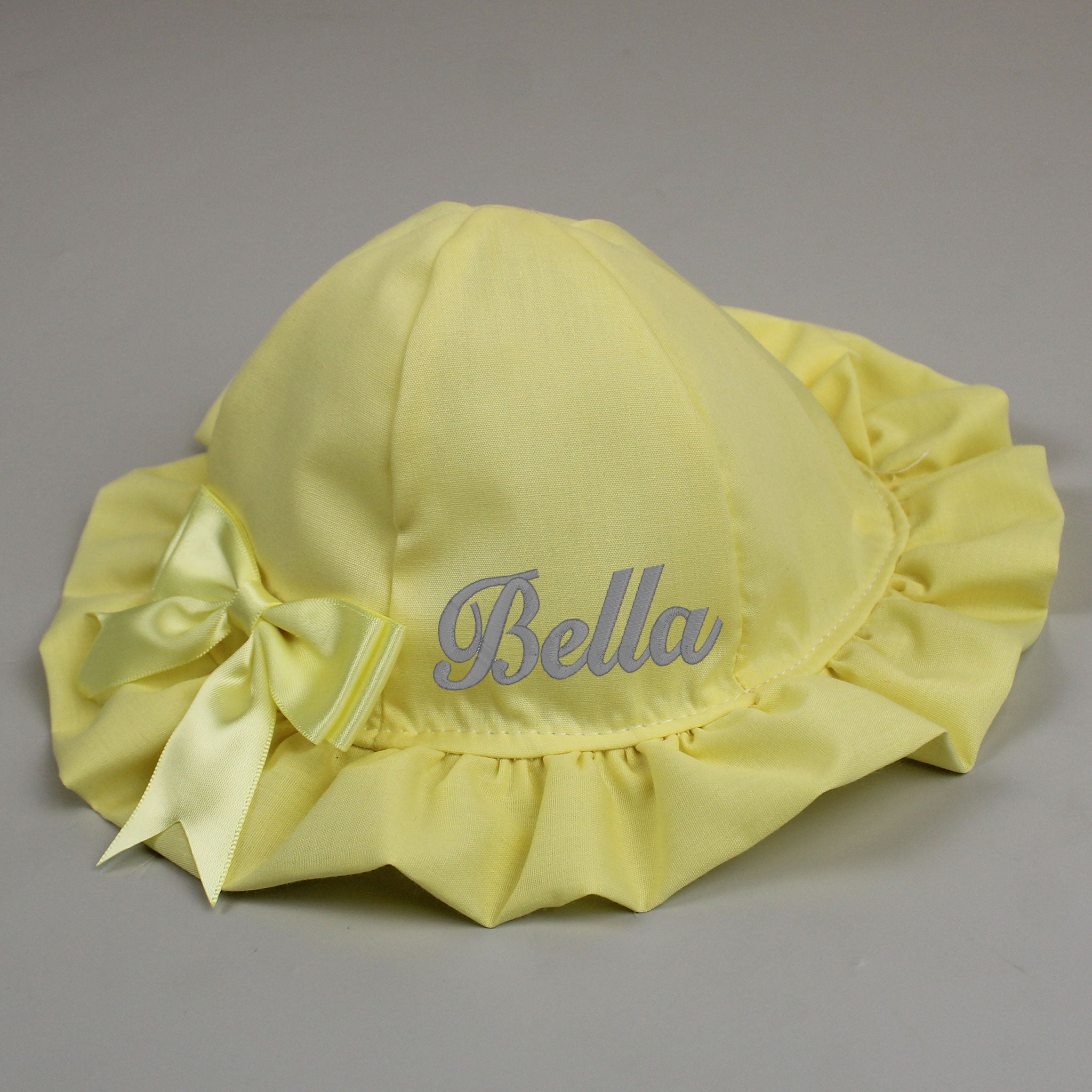Personalised baby sun hat - sunhat lemon yellow easter