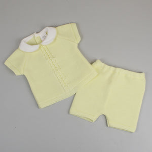 baby lemon knitted outfit easter spring