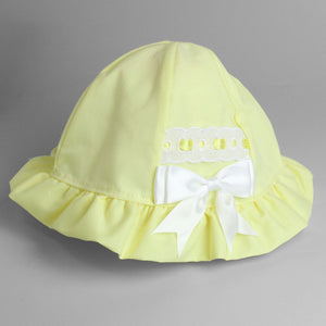baby girl sunhat lemon yellow