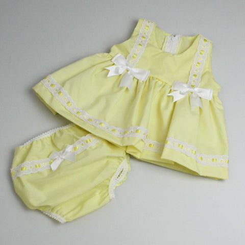 baby girls easter lemon dress and pants