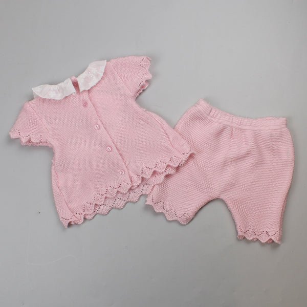 baby girls pex pink outfit trousers and top knitted