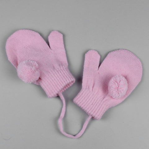 pink string mittens