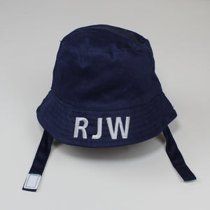 baby unisex navy personalised bucket hat