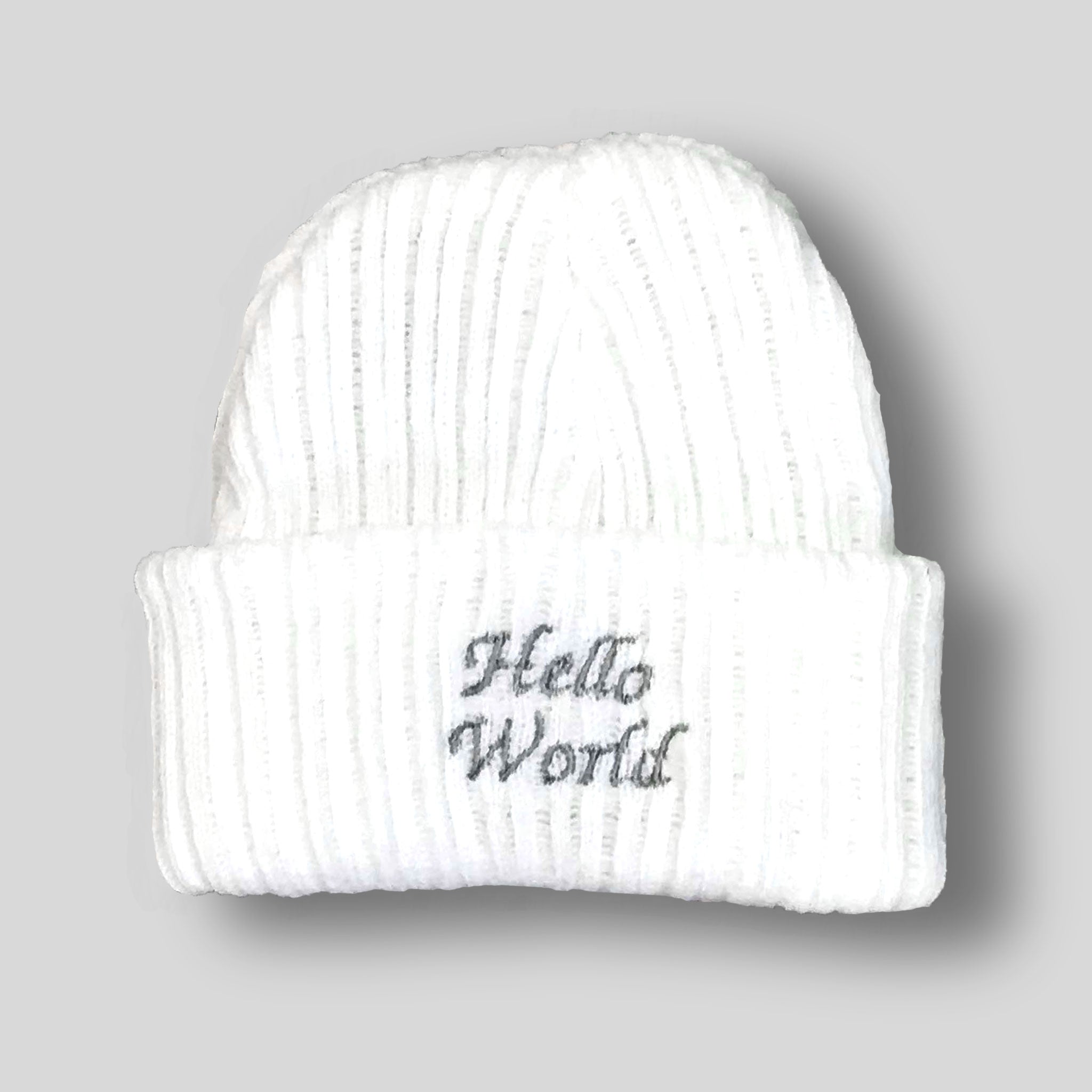 unisex knitted baby hat hello world