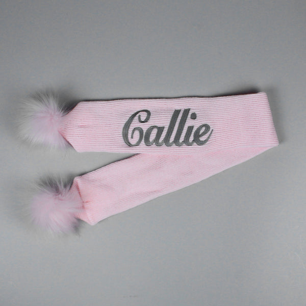 pastel pink personalised scarf
