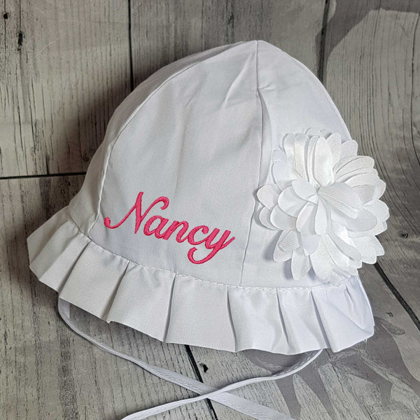 baby girl sun hat personalised