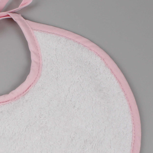 Personalised Bib - Fancy Bib with Ribbon and Lace- Pink