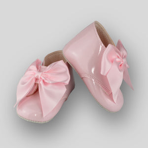 baby girls pink bow shoes