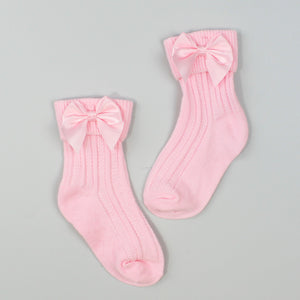 Baby girl ankle socks with bows Pink