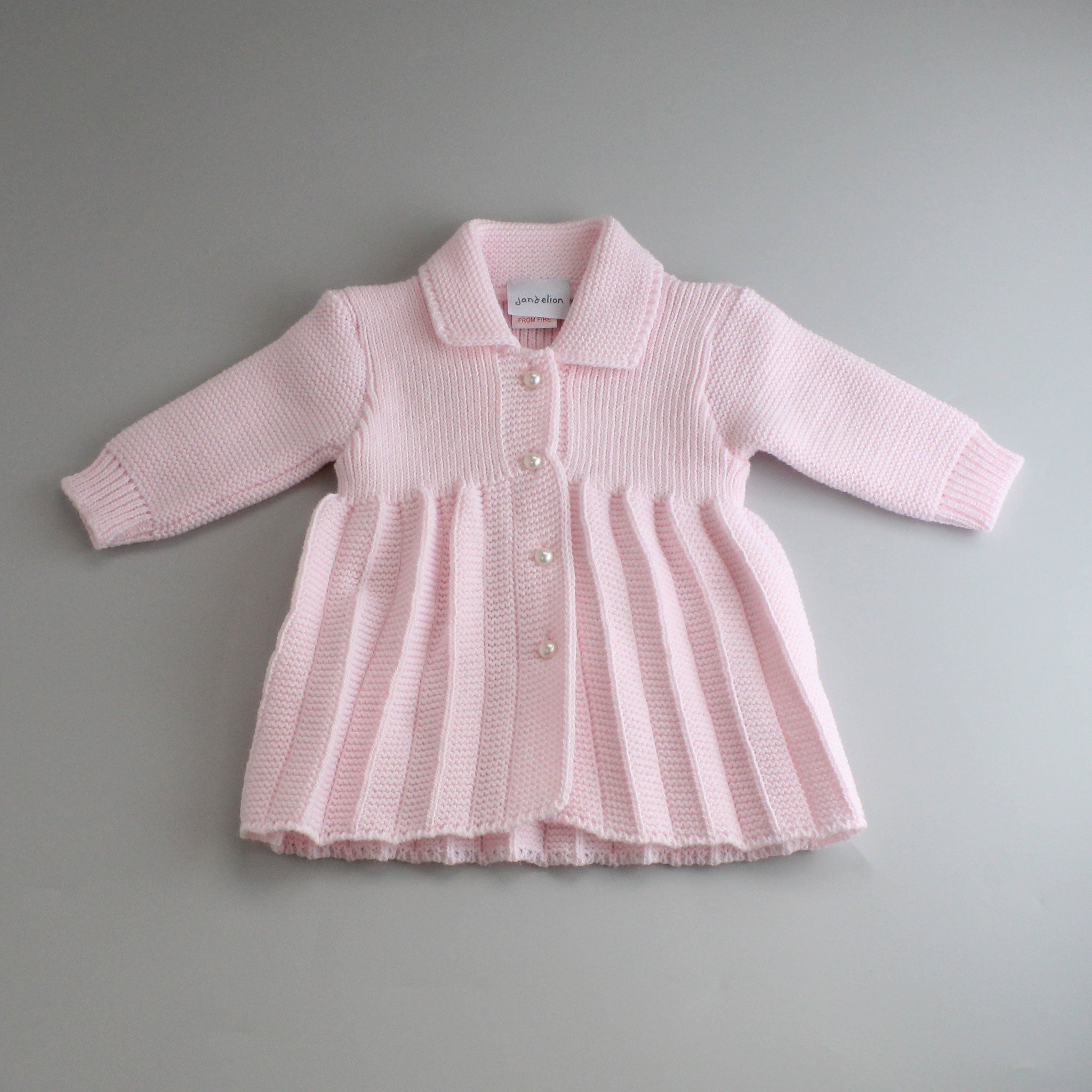 pink knitted baby coat