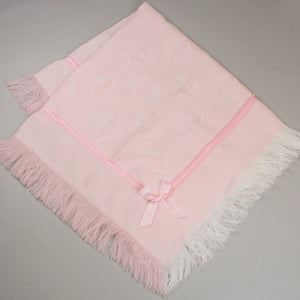 baby pink shawl with tassels