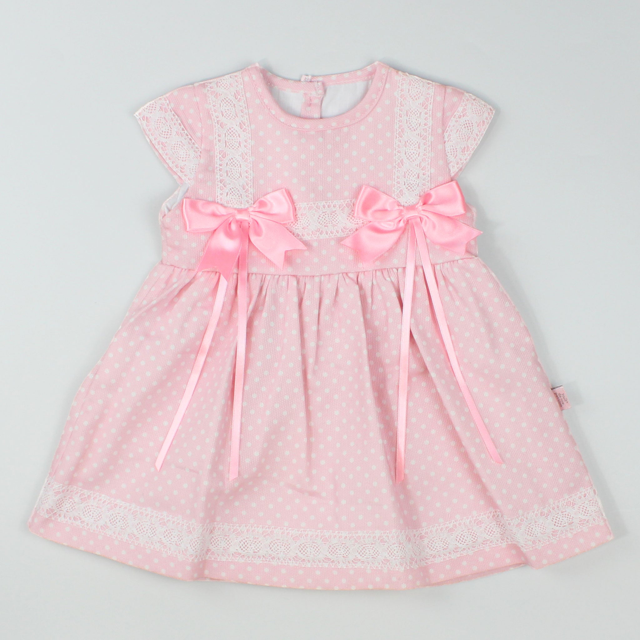 baby girls pink polka dot dress