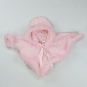 Pink Cape / Poncho with Marabou Feather Trim
