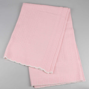 baby girls knitted pink shawl