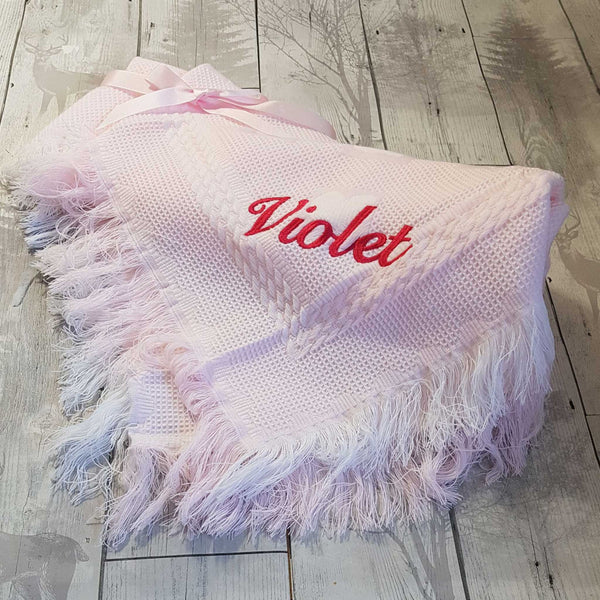 personalised pink shawl