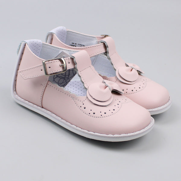 pex t bar pink leather baby girl shoes