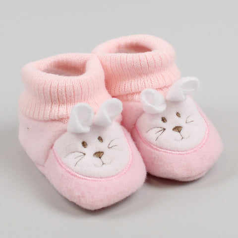 baby girls pink bunny booties newborn to six months