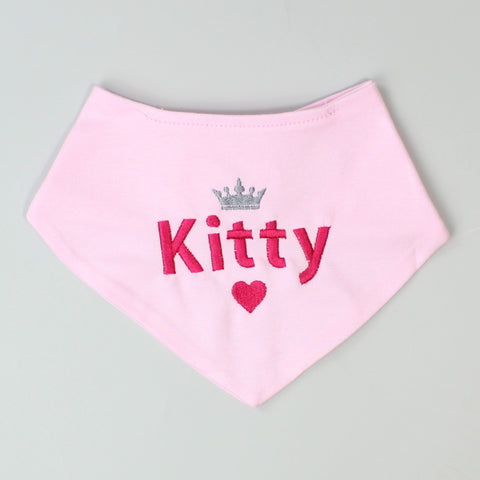 personalised bib bandana pink for baby girl