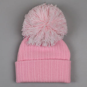 baby girls pink pom hat 