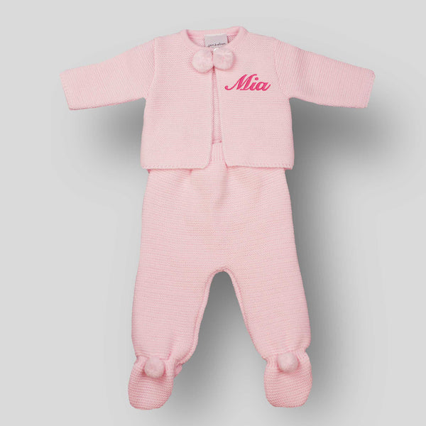 personalised pink baby outfit