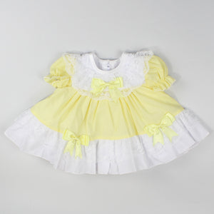 baby girl puffball dress lemon yellow easter outfit
