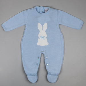 baby boy knitted all in one with bunny easter outfit