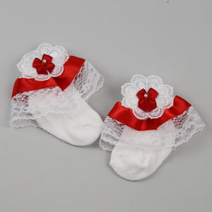 red and white thrilly ankle socks