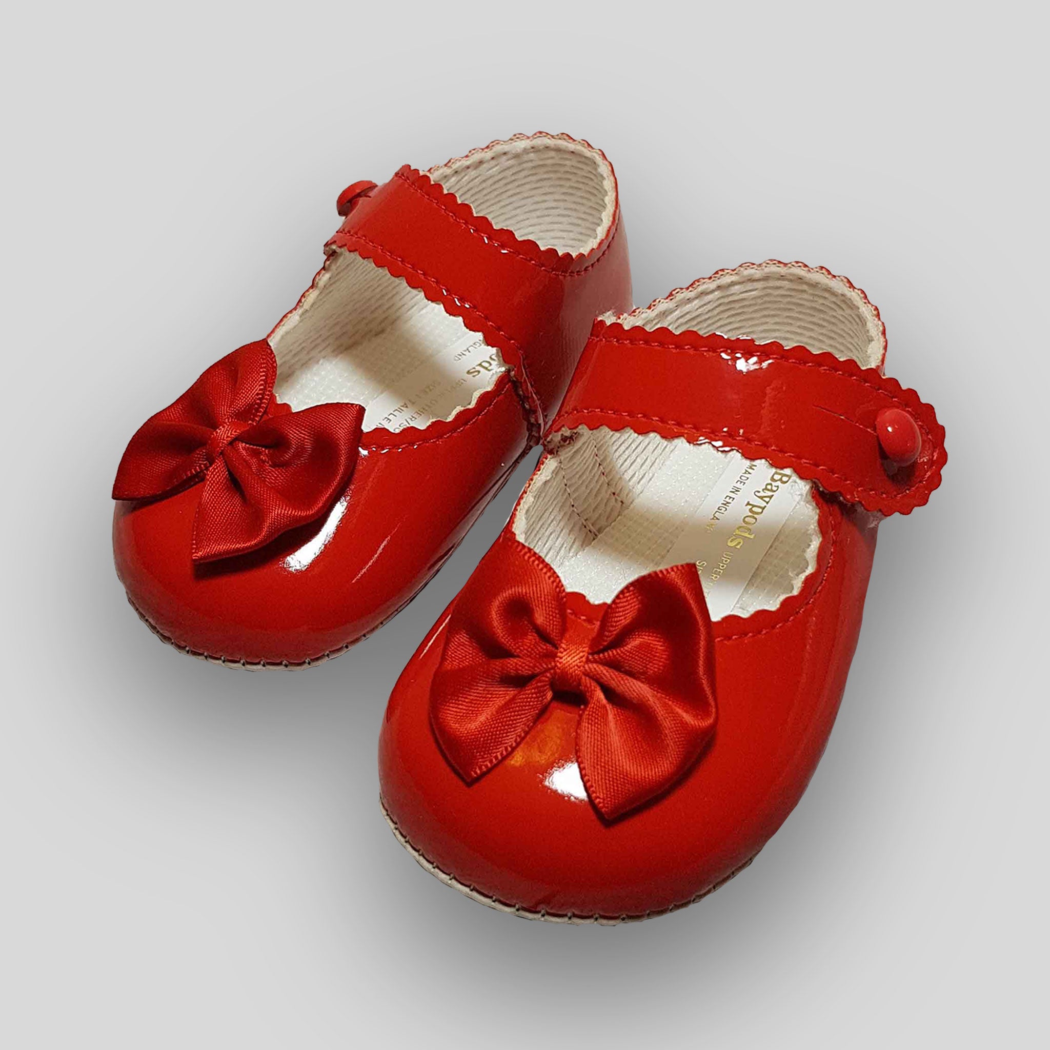 baby girls red bow shoes 