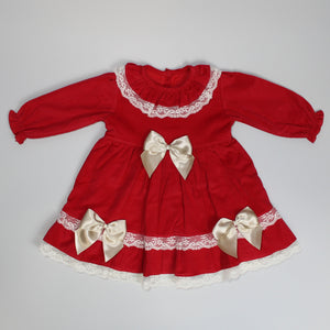 baby girls red corduroy dress