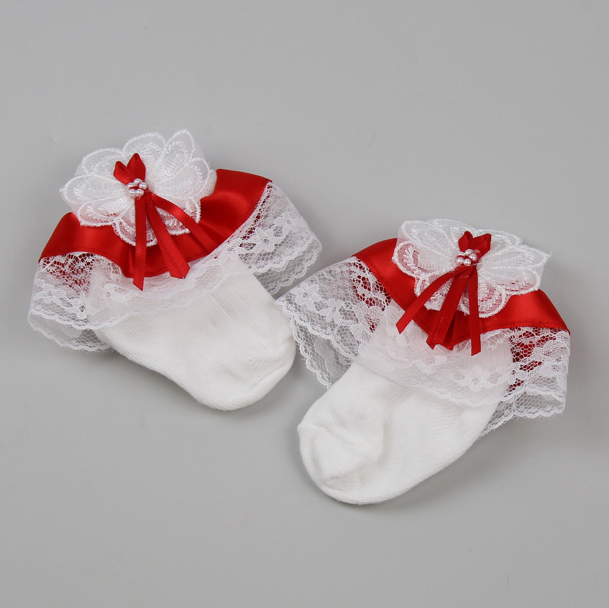 red and white ankle socks 