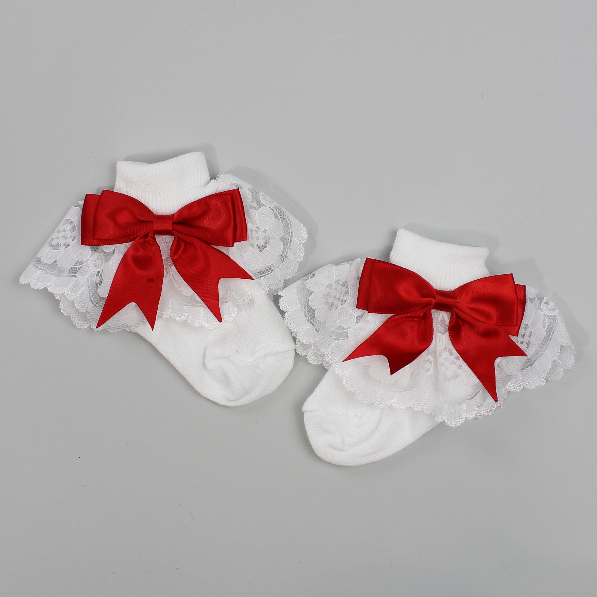 baby girl socks with red bows