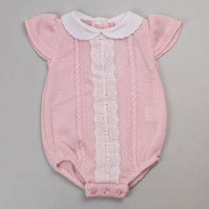 baby girls pink knitted outfit